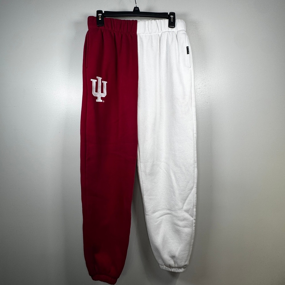 Indiana Hoosiers Jogger Sweatpants Adult M Red White Colorblock Hype & ViceOpens